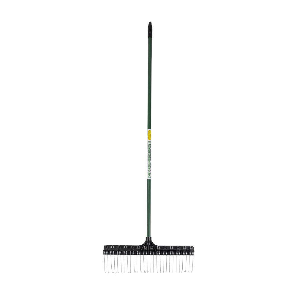 THE GROUNDSKEEPER II 55 in. Green Fiberglass Handle 21 in. Rake THE GROUNDSKEEPER II 55 in. Green Fiberglass Handle 21 in. Rake