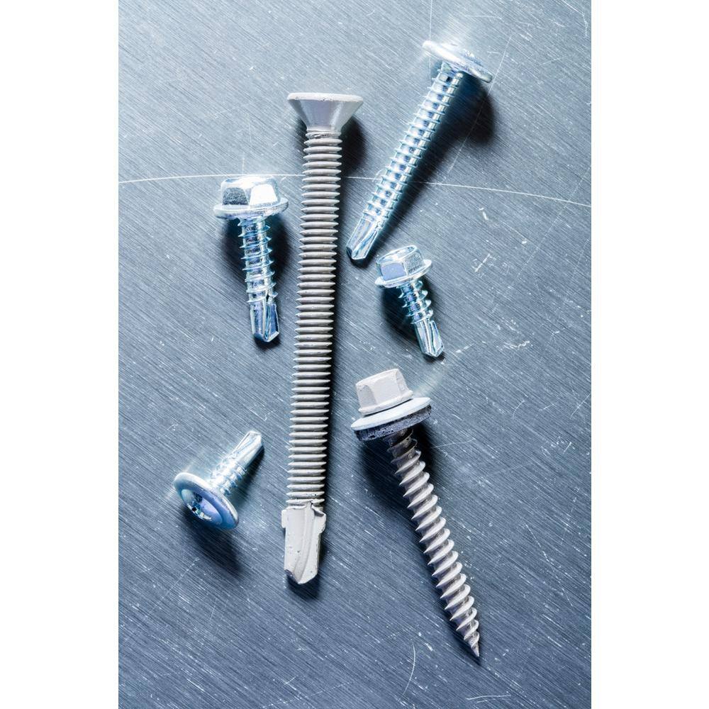 Teks 21386 12 x 2-3 4 in. Plymetal Zinc-Plated Steel Flat-Head Phillips Self-Tapping Screws with Wings (200-Pack)5