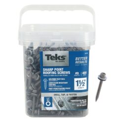 Teks 21406 #9 x 1-1/2 in. External Hex Drive Washer Head Roofing Screws (400-Pack)