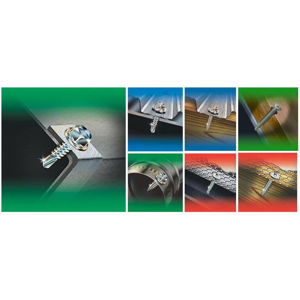 Teks 21418 #12 x 1 in. External Hex Washer Head Drill Point Corrosion Resistant Sheet Metal Roofing Screws (400-Pack)11