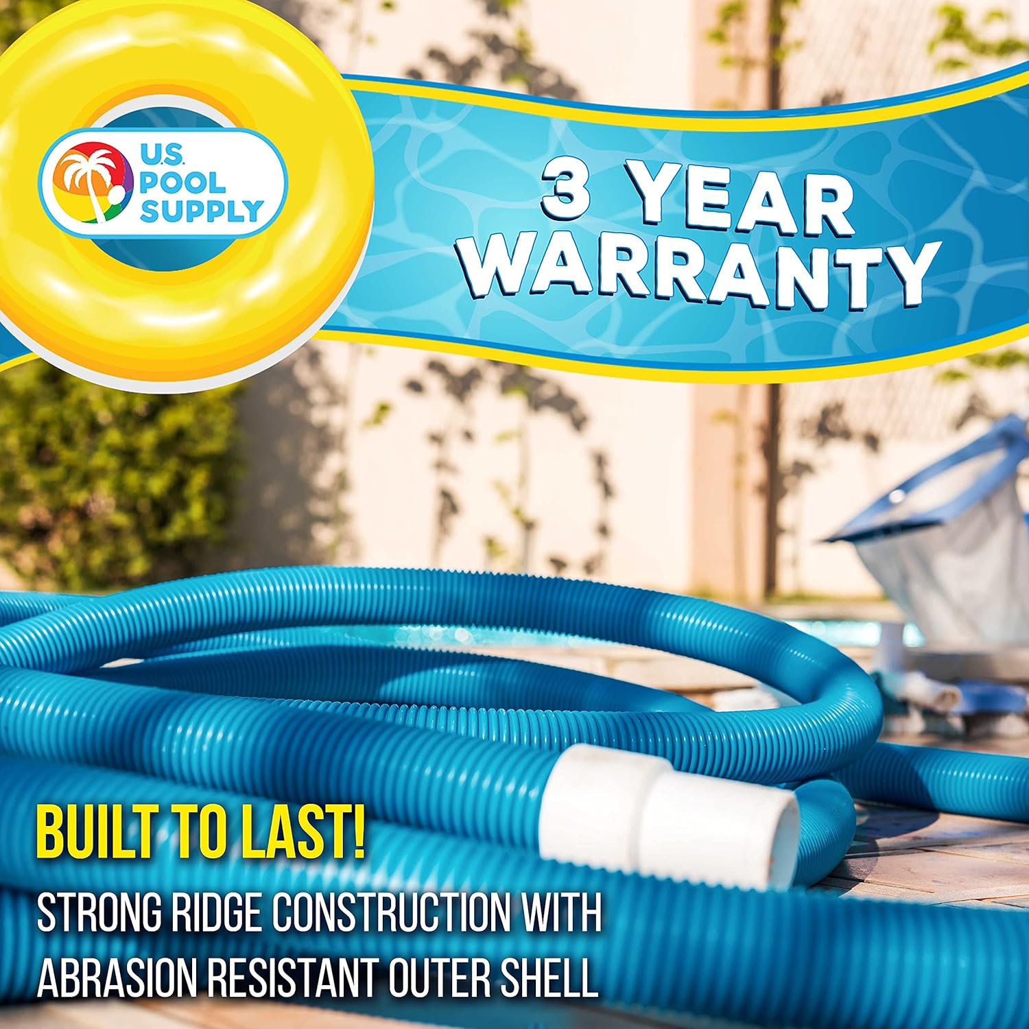 U.S. Pool Supply 1-1 2 x 25 Foot Professional Above Ground Swimming Pool Vacuum Hose with Swivel Cuff - Removable Cuff, Cut to Fit - Compatible with Filter Pumps, Filtration Systems, Chlorinators9