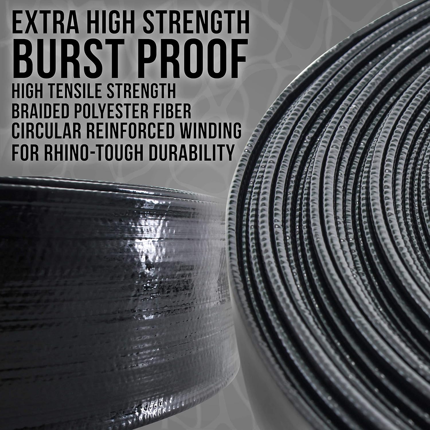 U.S. Pool Supply Pool Backwash Hose 2 x 100' - Black Rhino Extra Heavy-Duty Pool Drain Hose, Sump Pump Discharge, Filter Pump Water Drainage, Inground Draining - Lay Flat, Burst Resistant, Clamp6