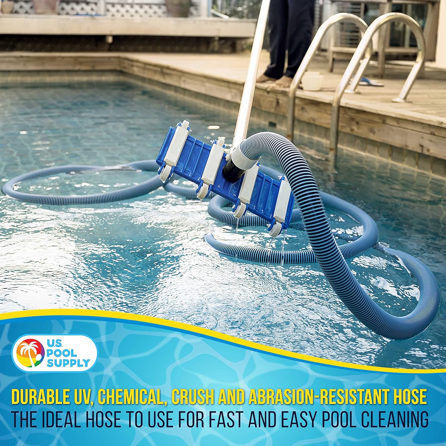 U.S. Pool Supply Pool Vacuum Hose - 1-1 2 x 25' Professional Heavy Duty Pool Hose for Inground, Spiral Wound with Kink-Free Swivel Cuff - Connect to Vacuum Heads, Skimmer, Cleaner, Filter Pump Inlet8