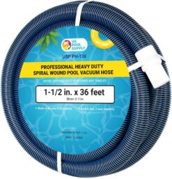 U.S. Pool Supply Pool Vacuum Hose - 1-1/2" x 36' Professional Heavy Duty Pool Hose for Inground, Spiral Wound with Kink-Free Swivel Cuff - Connect to Vacuum Heads, Skimmer, Cleaner, Filter Pump Inlet