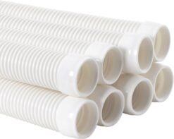 U.S. Pool Supply Pool Vacuum Hose, 8 Piece Pool Hose Set - 40" White Flexible Spiral Wound Connector Sections with 1.5" Male & Female Cuff Ends, Replacement Fits Most Inground Automatic Cleaner Brands