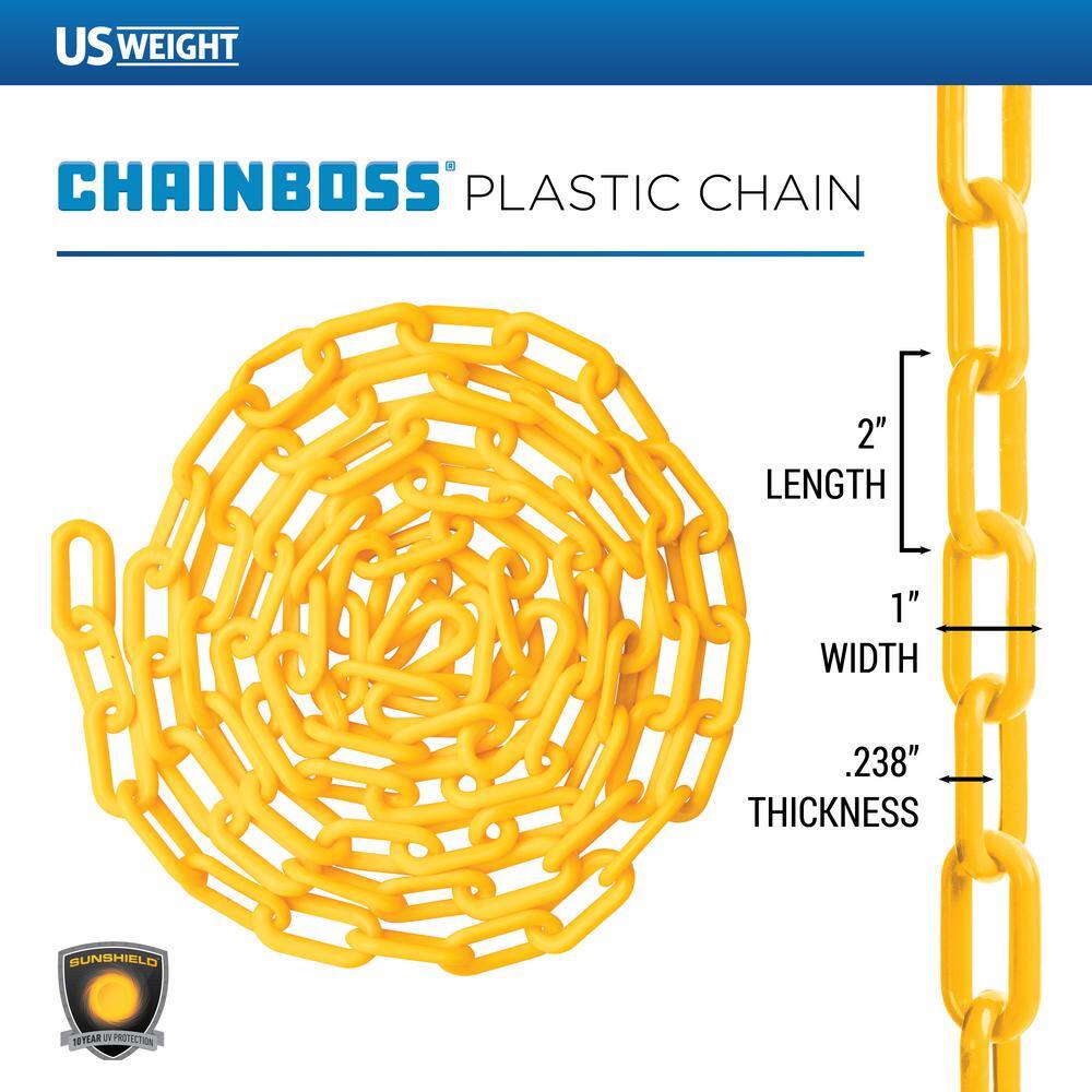 USW U2355YEL US Weight 2 in. x 500 ft. Yellow Plastic Chain Featuring SunShield UV Protection1