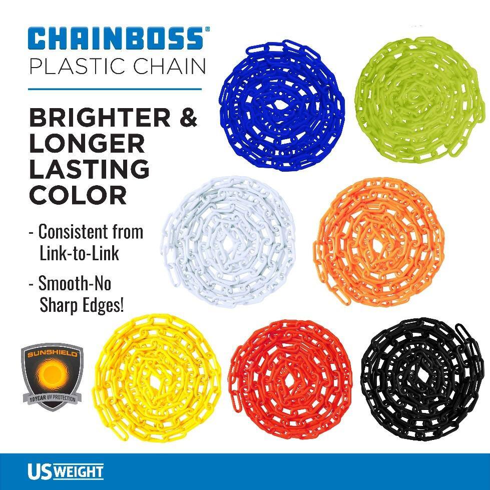 USW U2355YEL US Weight 2 in. x 500 ft. Yellow Plastic Chain Featuring SunShield UV Protection5