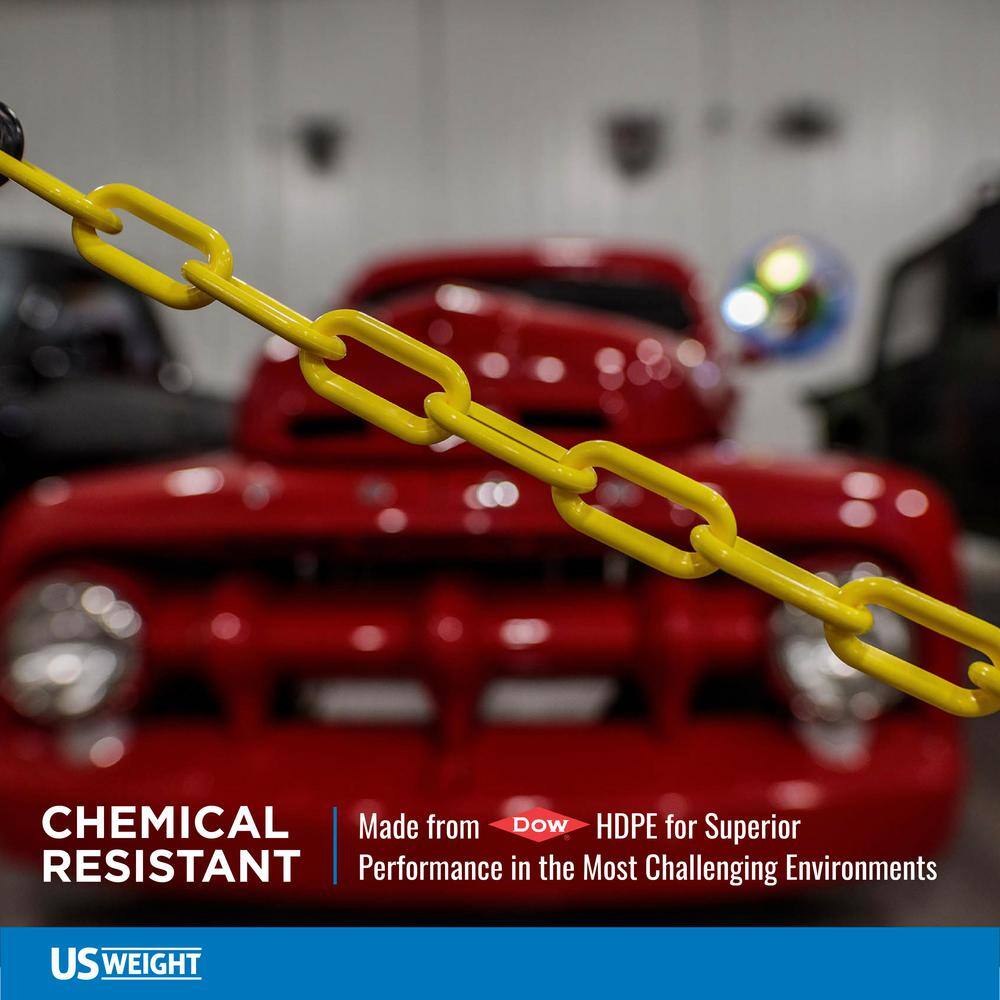USW U2355YEL US Weight 2 in. x 500 ft. Yellow Plastic Chain Featuring SunShield UV Protection7