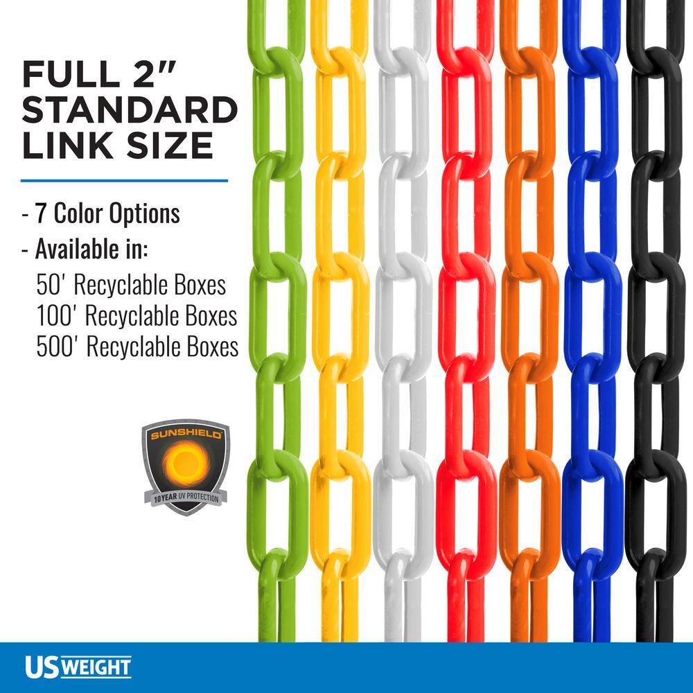 USW U2355YEL US Weight 2 in. x 500 ft. Yellow Plastic Chain Featuring SunShield UV Protection9