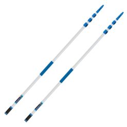 Unger 24 ft. Aluminum Telescoping Pole with Connect and Clean Locking Cone and Quick-Flip Clamps (2-Pack)