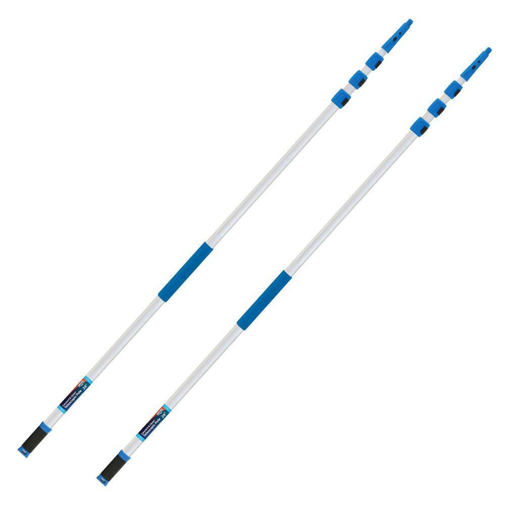 Unger 24 ft. Aluminum Telescoping Pole with Connect and Clean Locking Cone and Quick-Flip Clamps (2-Pack) Unger 24 ft. Aluminum Telescoping Pole with Connect and Clean Locking Cone and Quick-Flip Clamps (2-Pack)