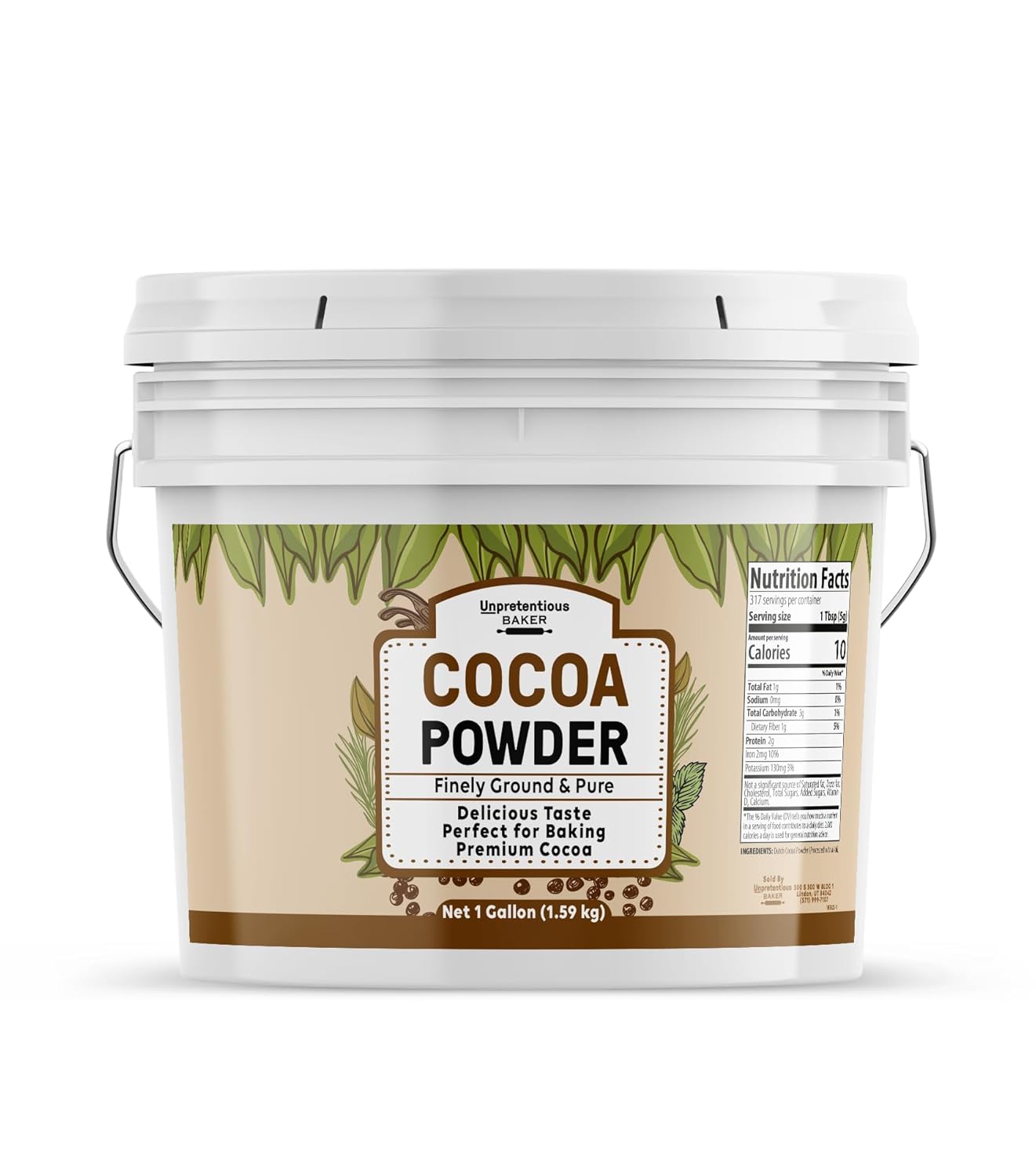 Unpretentious Dutch Cocoa Powder, 1 Gallon Bucket, Brownies, Cookies, Shakes, Food Storage Unpretentious Dutch Cocoa Powder, 1 Gallon Bucket, Brownies, Cookies, Shakes, Food Storage