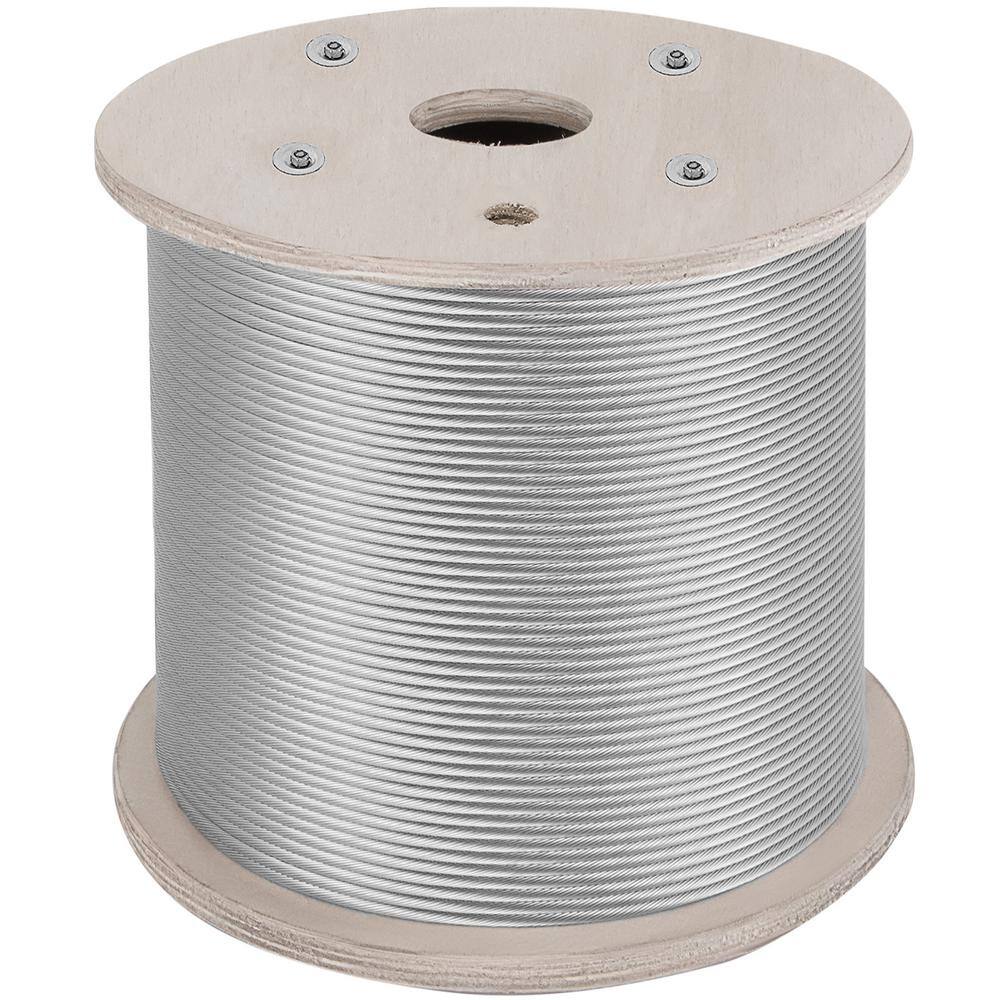 VEVOR 1000 ft. x 1 8 in. Cable Railing Kit 2100 lbs. Loading T316 Stainless Steel Wire Rope with 1x19 Strands for Deck Stair VEVOR 1000 ft. x 1/8 in. Cable Railing Kit 2100 lbs. Loading T316 Stainless Steel Wire Rope with 1x19 Strands for Deck Stair