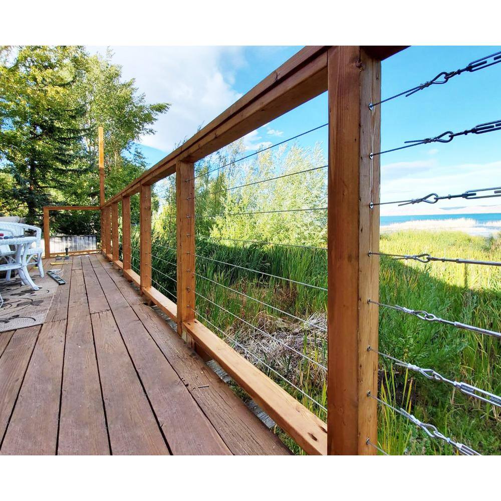 VEVOR 1000 ft. x 1 8 in. Cable Railing Kit 2100 lbs. Loading T316 Stainless Steel Wire Rope with 1x19 Strands for Deck Stair8