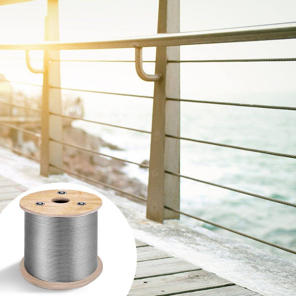 VEVOR 500 ft. x 1 8 in. Cable Railing Kit 1700 lbs. Loading T316 Stainless Steel Wire Rope with 7x7 Strands for Deck Stair9