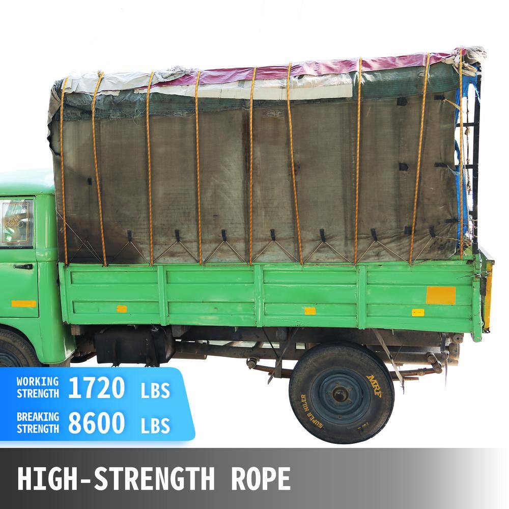 VEVOR 9 16 in. Double Braid Polyester Rope 200 ft. Nylon Pulling Rope 8600 lbs. Breaking Strength Polyester Load Sailing Rope3