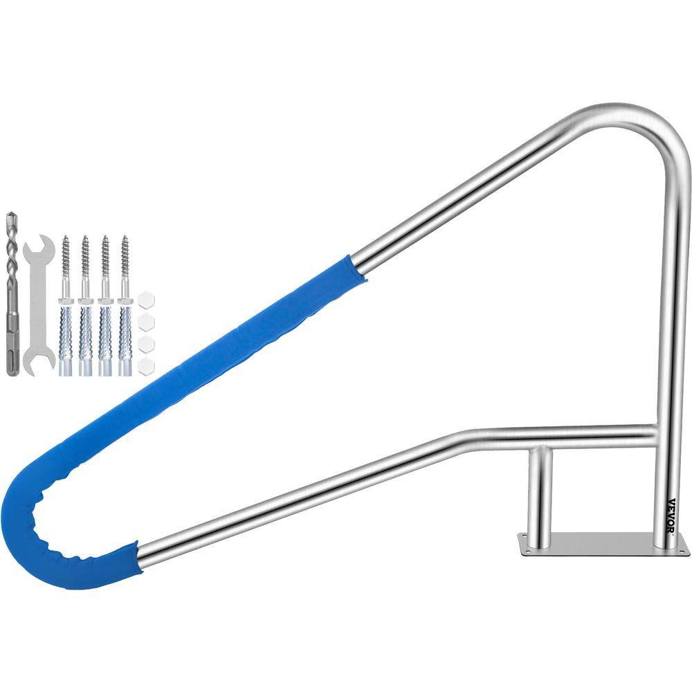 VEVOR Pool Rail 54 in. x 36 in. Stainless Steel 250 lb. Load Capacity Silver Rustproof Pool Handrail for Above Ground Pool VEVOR Pool Rail 54 in. x 36 in. Stainless Steel 250 lb. Load Capacity Silver Rustproof Pool Handrail for Above Ground Pool