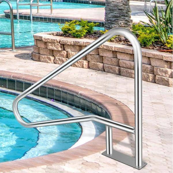 VEVOR Pool Rail 54 in. x 36 in. Stainless Steel 250 lb. Load Capacity Silver Rustproof Pool Handrail for Above Ground Pool9