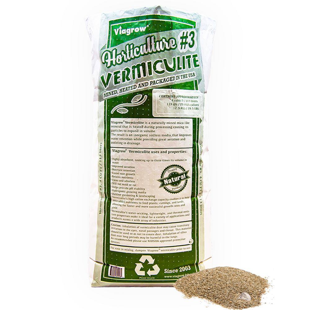 Viagrow VR4 4 cu. ft. 29.9 Gal. 113 l Horticultural Vermiculite Soil Amendment Viagrow VR4 4 cu. ft. 29.9 Gal./113 l Horticultural Vermiculite Soil Amendment