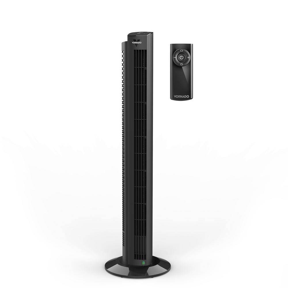 Vornado OZI42DC 42 in. Variable Fan Speeds Tower Fan in Black with 1550 FPM Airflow Vornado OZI42DC 42 in. Variable Fan Speeds Tower Fan in Black with 1550 FPM Airflow