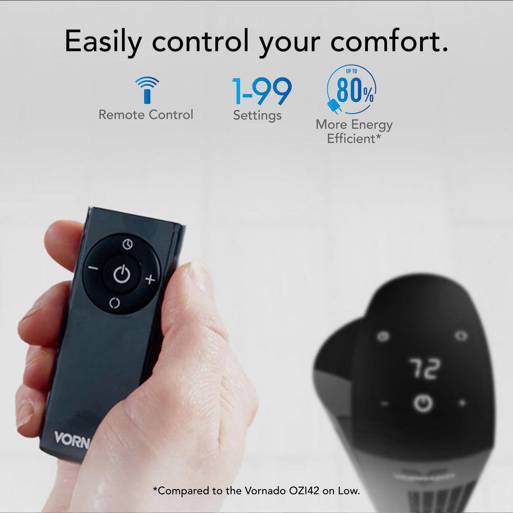 Vornado OZI42DC 42 in. Variable Fan Speeds Tower Fan in Black with 1550 FPM Airflow6