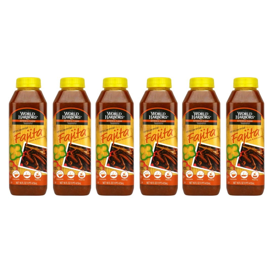 World Harbors Mexican Style Fajita Marinade, 16-fl. oz. plastic bottles (Pack of 6) World Harbors Mexican Style Fajita Marinade, 16-fl. oz. plastic bottles (Pack of 6)