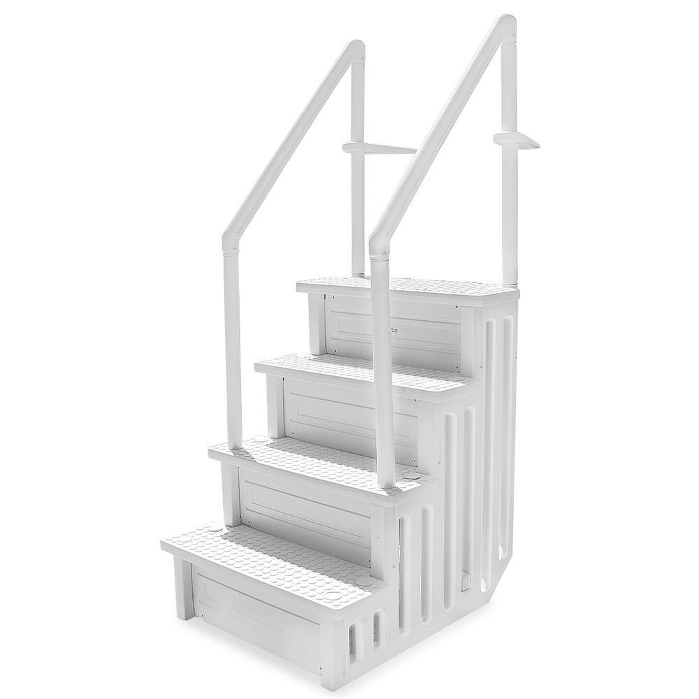 XtremepowerUS 75137-H2 32 in. Plastic Safety Pool Ladder 4-Step Deck Stairs for Above Ground Pools XtremepowerUS 75137-H2 32 in. Plastic Safety Pool Ladder 4-Step Deck Stairs for Above Ground Pools