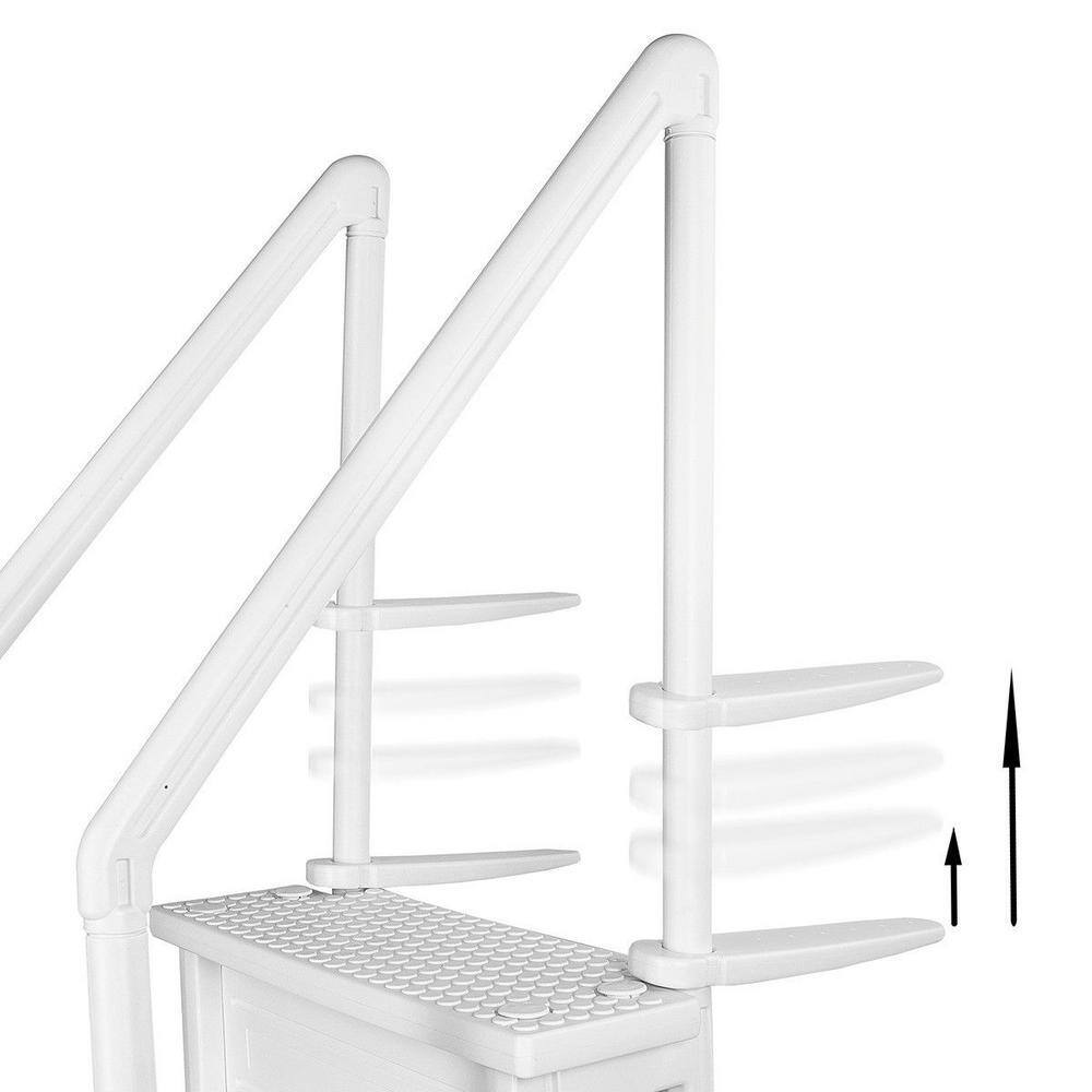 XtremepowerUS 75137-H2 32 in. Plastic Safety Pool Ladder 4-Step Deck Stairs for Above Ground Pools0
