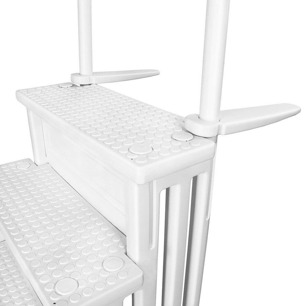 XtremepowerUS 75137-H2 32 in. Plastic Safety Pool Ladder 4-Step Deck Stairs for Above Ground Pools11