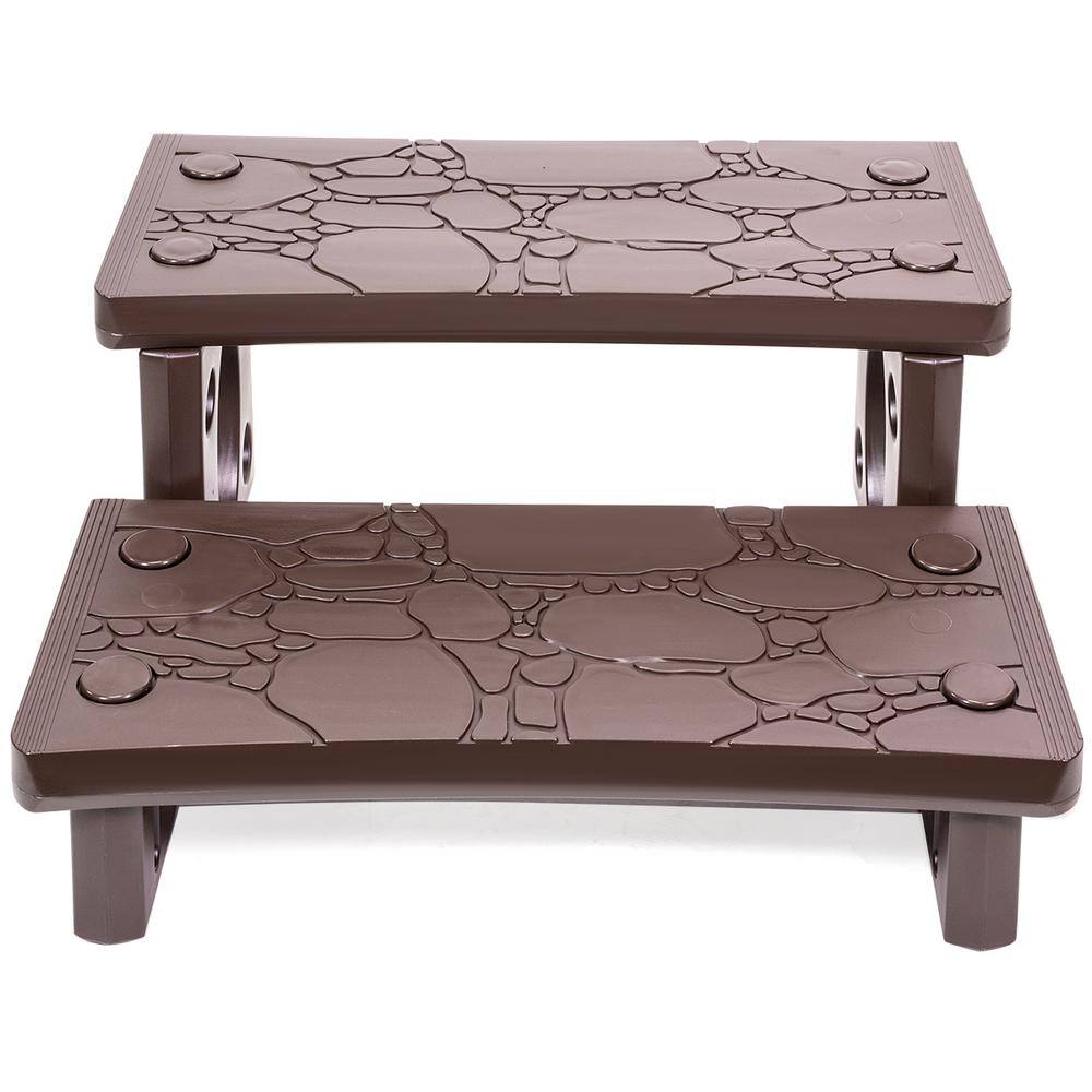 XtremepowerUS 75162-H2 2-Step Spa Hot Tub and Pool Step Deck in Mocha1