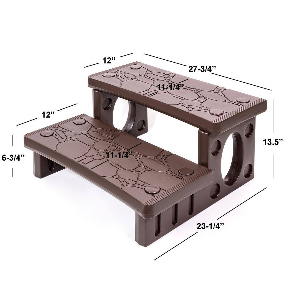 XtremepowerUS 75162-H2 2-Step Spa Hot Tub and Pool Step Deck in Mocha8