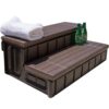 XtremepowerUS 75166 36 in. Brown Universal Resin Spa and Hot Tub Steps with Storage Compartments for Above Ground Pool