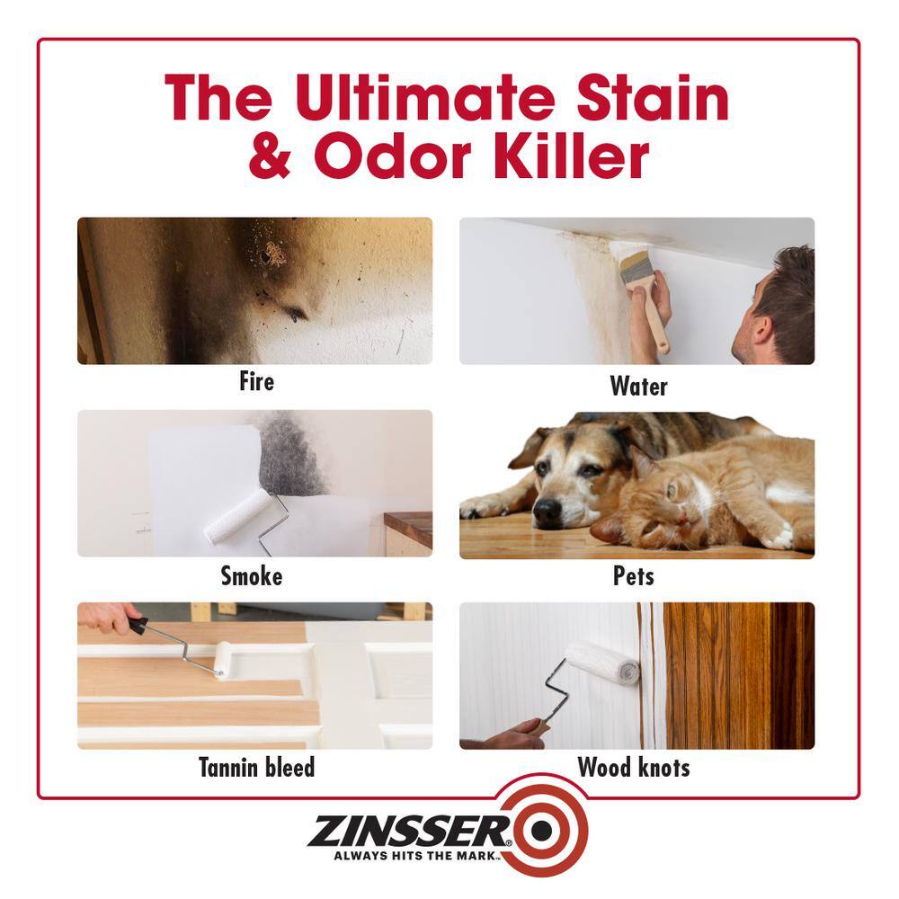 Zinsser 320991 1 gal. B-I-N Shellac-Based White Interior Primer and Sealer3