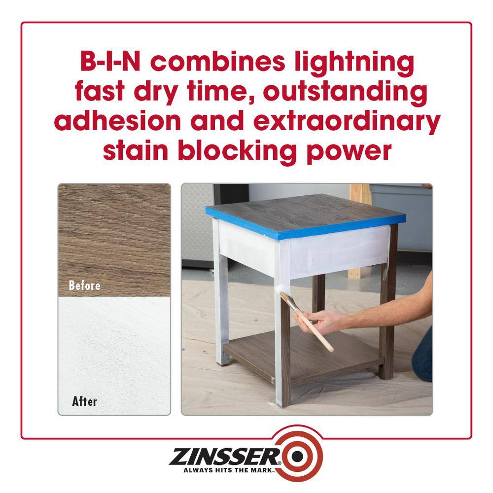 Zinsser 320991 1 gal. B-I-N Shellac-Based White Interior Primer and Sealer4