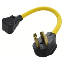 AC WORKS RV1430TT-018 1.5 ft. 14-30P 30 Amp 4-Prong Dryer Plug to 30 Amp RV 10/3 Extension Cord Adapter