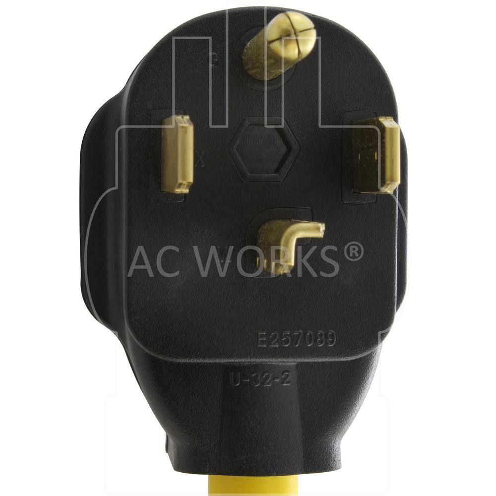 AC WORKS RV1430TT-018 1.5 ft. 14-30P 30 Amp 4-Prong Dryer Plug to 30 Amp RV 10 3 Extension Cord Adapter2