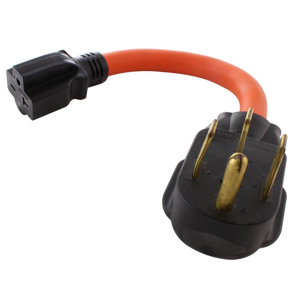 AC WORKS S1450620-012 10 3 STW 1 ft. 14-50P 50 Amp RV Range Generator Plug to 6-15 20R 20 Amp 250-Volt T Blade Connector AC WORKS S1450620-012 10/3 STW 1 ft. 14-50P 50 Amp RV/Range/Generator Plug to 6-15/20R 20 Amp 250-Volt T Blade Connector