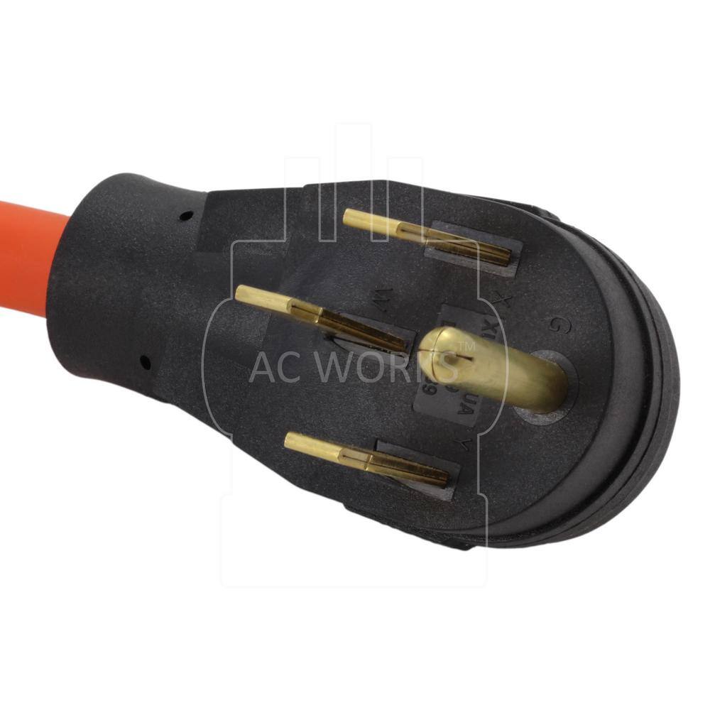 AC WORKS S1450620-012 10 3 STW 1 ft. 14-50P 50 Amp RV Range Generator Plug to 6-15 20R 20 Amp 250-Volt T Blade Connector2