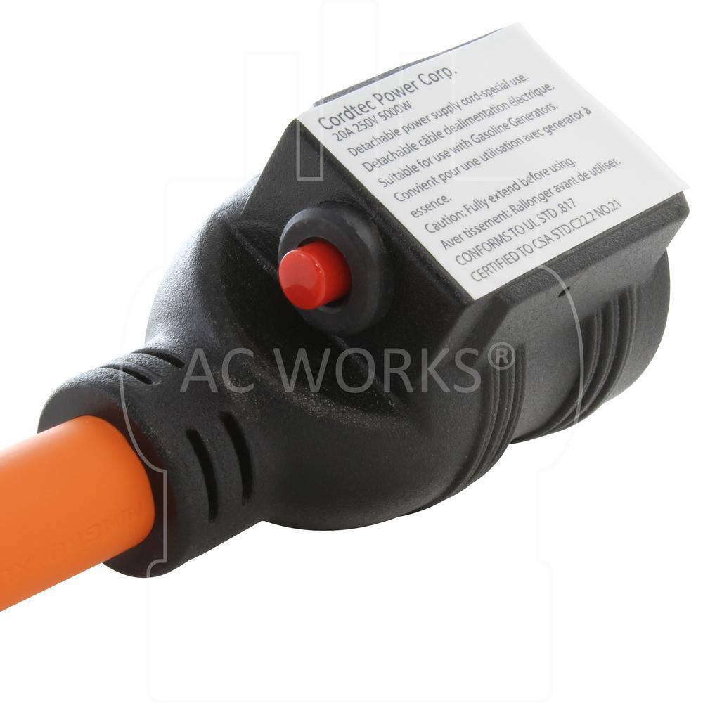AC WORKS S630CB620 1.5 ft. 30 Amp 3-Prong 6-30P Commercial HVAC Plug to 6-15 20 Outlet with 20 Amp Breaker9