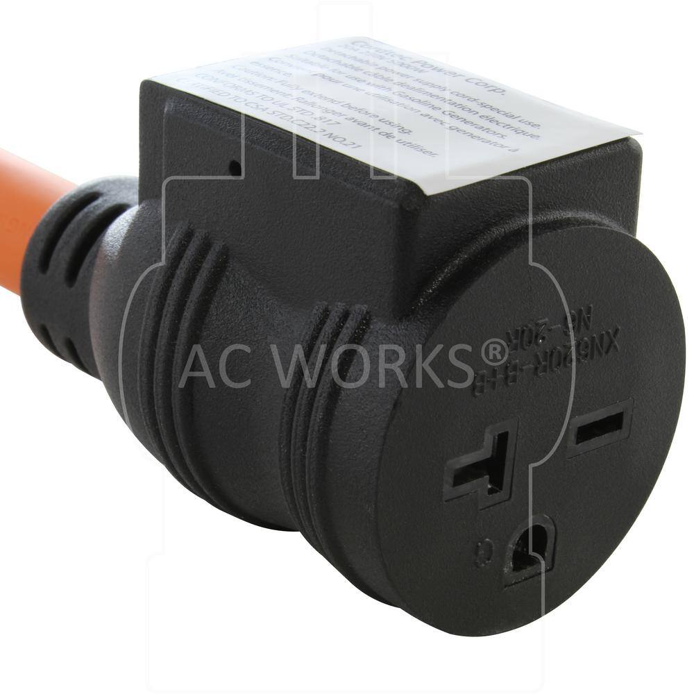 AC WORKS S650CB620 1 ft. 50 Amp 3-Prong 6-50P Welder Plug to 6-15 20 Outlet with 20 Amp Breaker3