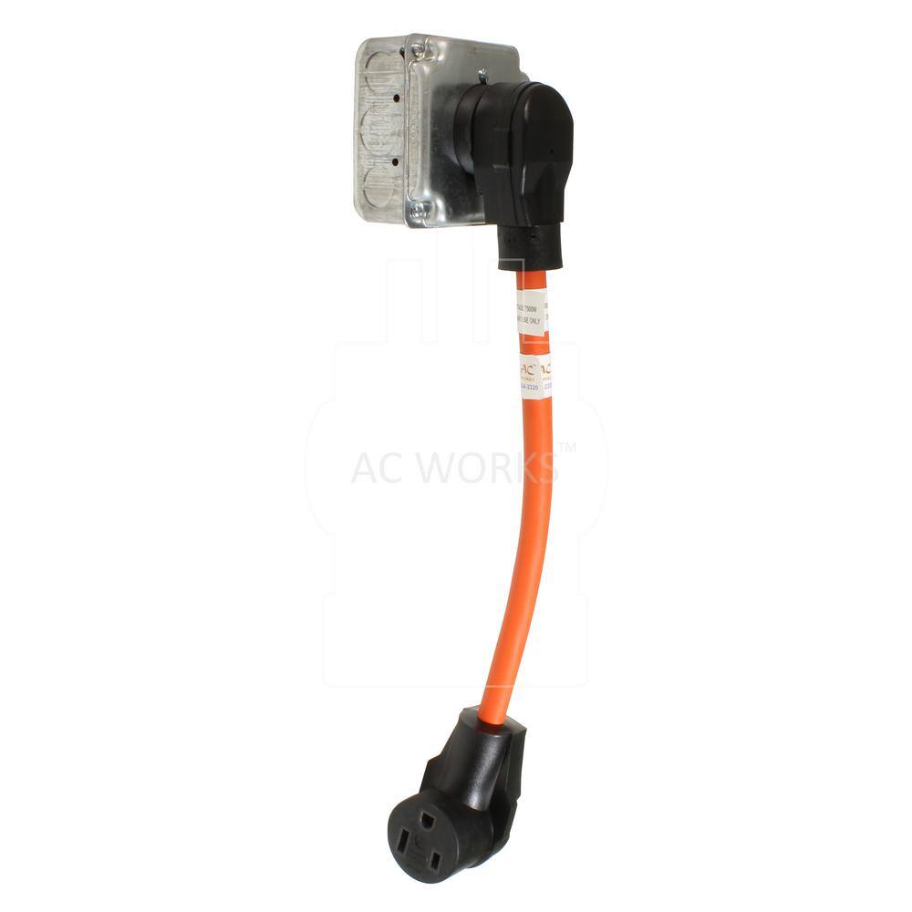 AC WORKS WD1030650-018 10 3 STW 1.5 ft. Welder Adapter Cord 3-Prong 10-30P Dryer Plug to 6-50R Welder Outlet12
