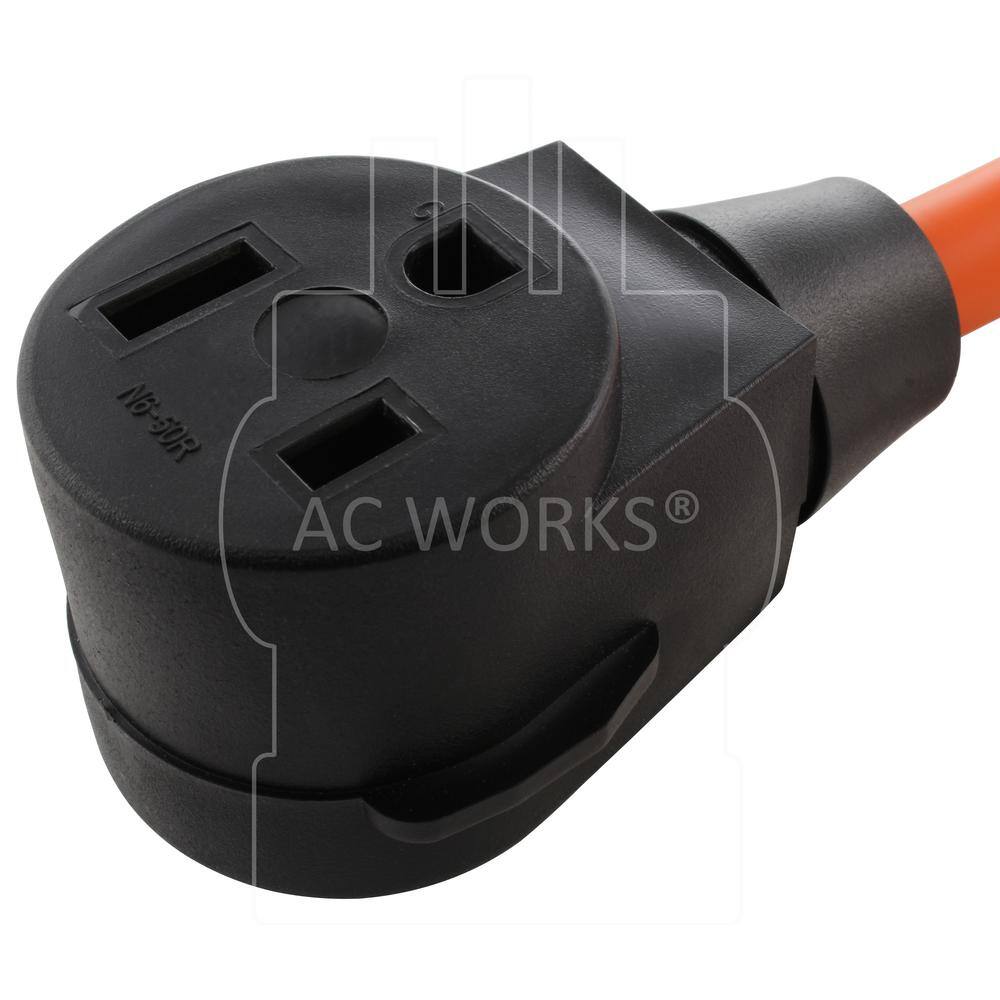 AC WORKS WDL630650-018 AC Connectors 1.5 ft. L6-30P 30 Amp 250-Volt Locking Plug to 6-50 Welder Connector4