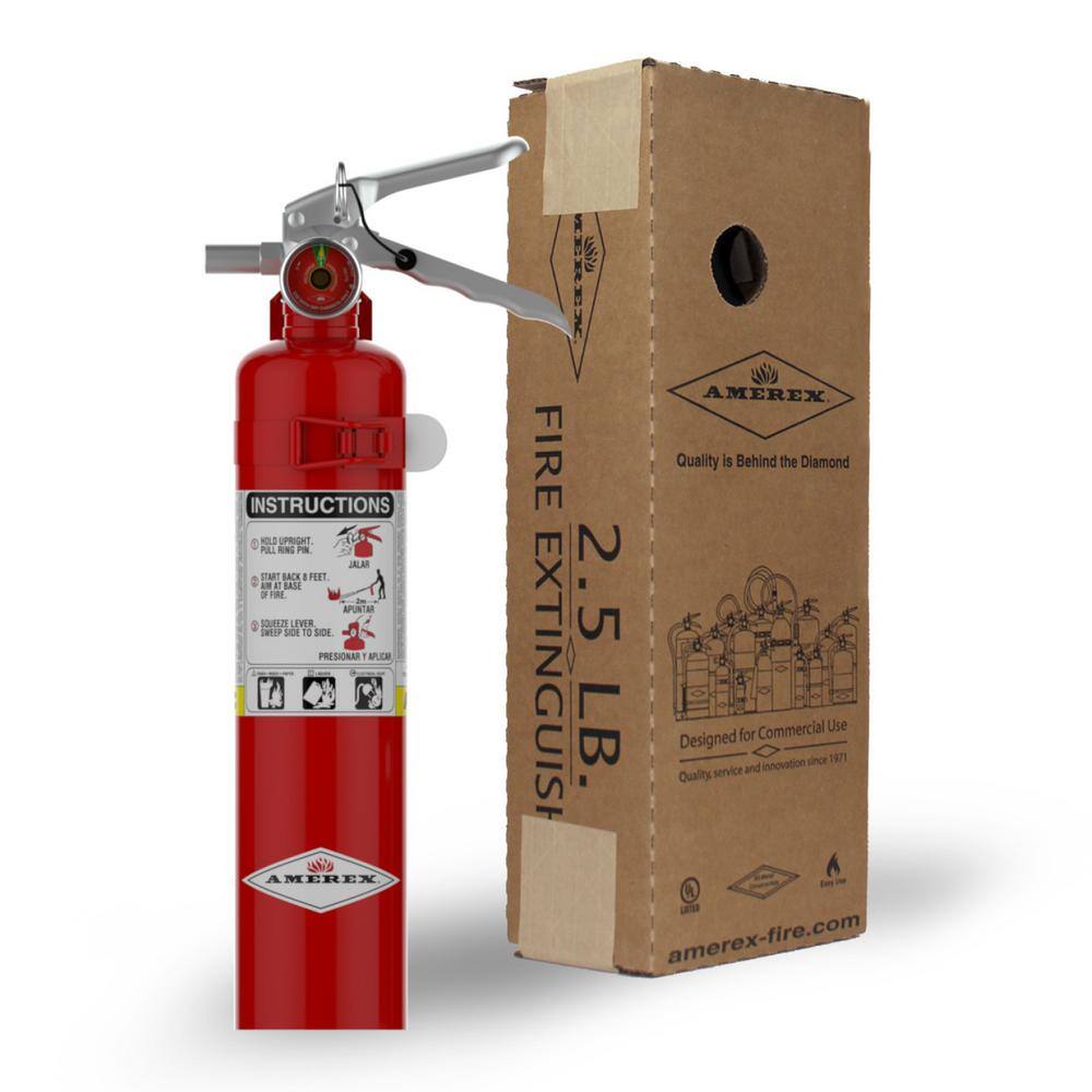 AMEREX B417T 1-A 10-B C 2.5 lbs. ABC Dry Chemical Fire Extinguisher AMEREX B417T 1-A 10-B C 2.5 lbs. ABC Dry Chemical Fire Extinguisher