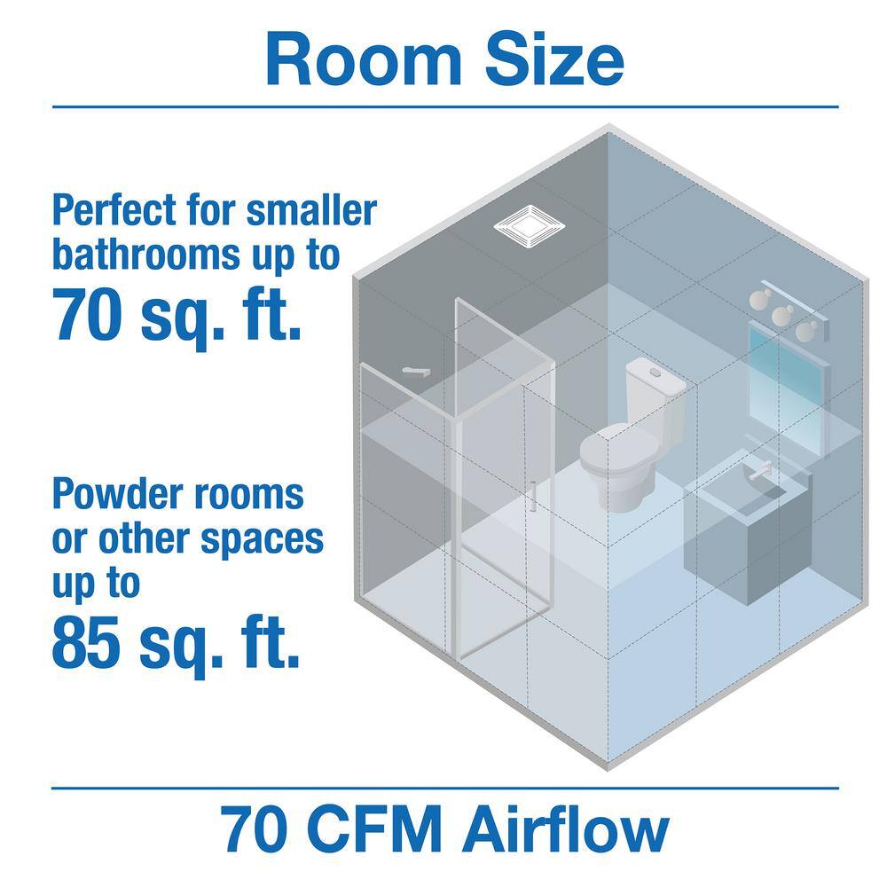Air King BFQL70 ENERGY STAR Certified Snap-In Installation Quiet 70 CFM Bathroom Exhaust Fan with LED light3