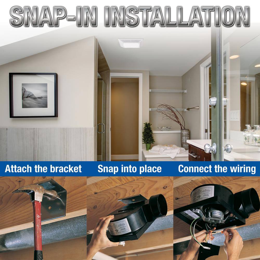 Air King BFQL70 ENERGY STAR Certified Snap-In Installation Quiet 70 CFM Bathroom Exhaust Fan with LED light8