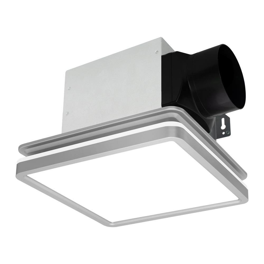 Akicon AK1314K2-S Bathroom Exhaust Fan with Light, Dimmable 3CCT LED Light with Night Light, 80 CFM, 2-Sones, Square, Silver Akicon AK1314K2-S Bathroom Exhaust Fan with Light, Dimmable 3CCT LED Light with Night Light, 80 CFM, 2-Sones, Square, Silver