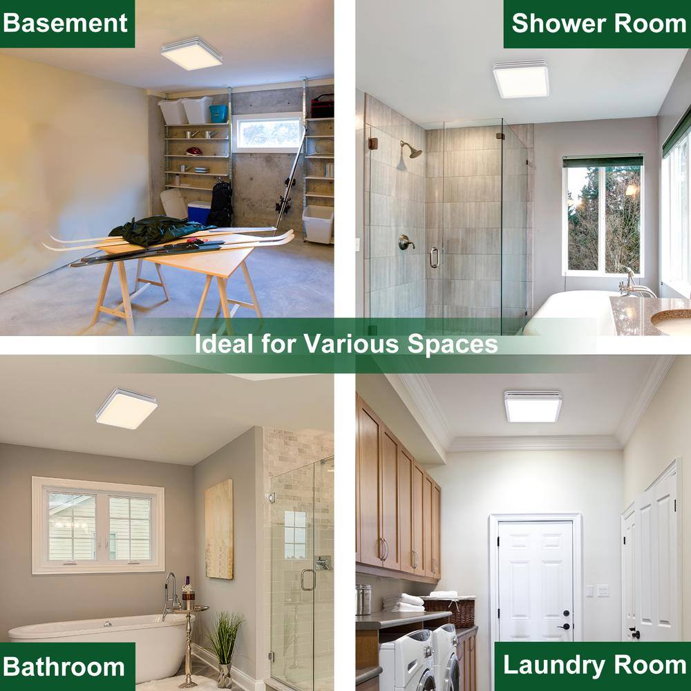Akicon AK1314K2-S Bathroom Exhaust Fan with Light, Dimmable 3CCT LED Light with Night Light, 80 CFM, 2-Sones, Square, Silver10