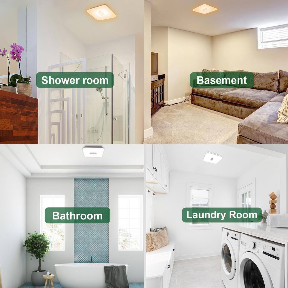 Akicon AK1390N1-S Decorative Silver Fan Speed 90 CFM Ceiling Bathroom Exhaust Fan with 18-Watt Dimmable 3CCT LED Light4