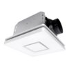Akicon AK1390N2-W 1390N2 Series Decorative White Fan Speed 90 CFM Ceiling Bathroom Exhaust Fan with 18-Watt Dimmable 3CCT LED Light Square