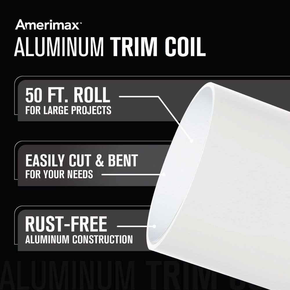 Amerimax Home Products 69114182 14 in. x 50 ft. Bright White over Bright White Aluminum Trim Coil1